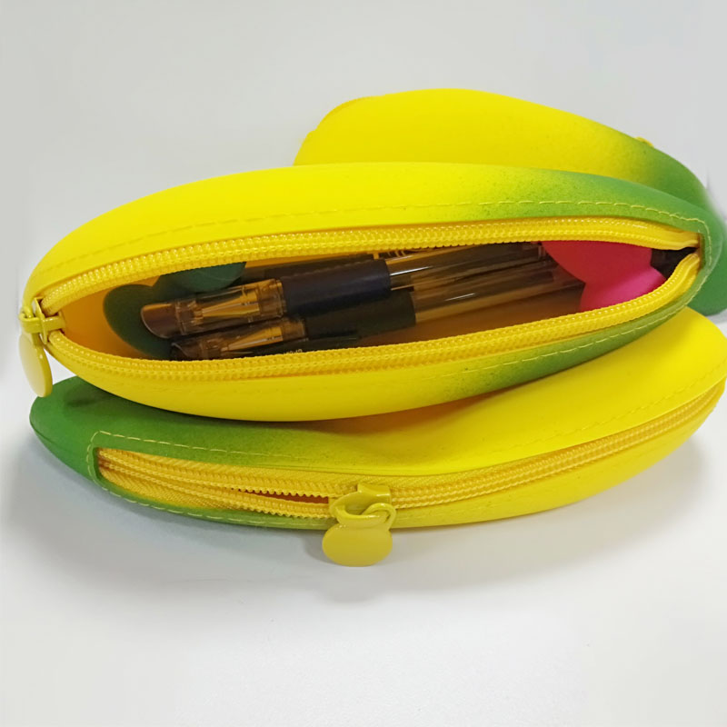 Сладка силиконова бананова форма Pencil Pouch Coin Pouch Key Pouch, хранителна степен силиконов водоустойчив и издръжлив