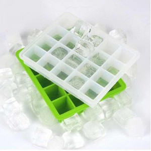 20 добре ледено кубчета, ледена тава, изработена от силикон за хранене, коктейл пийка лед куб плесен, лесна за почистване на BPA безп...