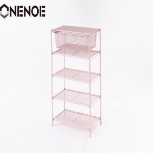 Onenoe Simple Simple Marly Wire Metal Mesh Подреждане на обувки за съхранение рафтове за дрехи рафтове за книги с книги с 5-степенни за пазаруване на ...