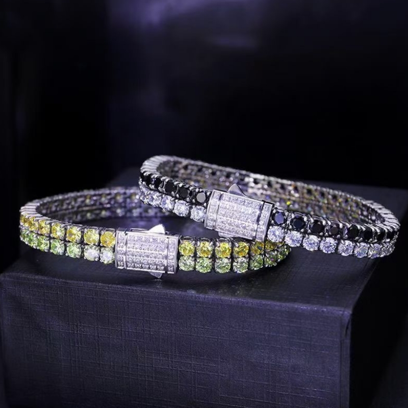 Двоен ред диамант от неръждаема стомана, който не е омаловажаващ тенис с висок въглероден диамант
