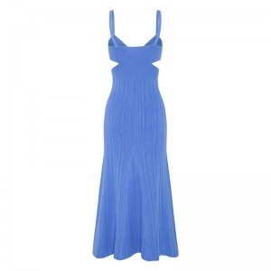 OEM лятна ваканция парти секси изрезка талия кръстосан ефект пуловери ежедневни по поръчка твърди цветни плетени мини рокли жени