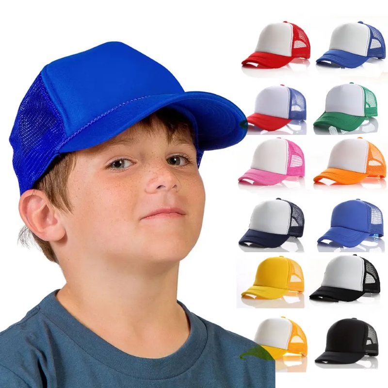 Регулируем на едро Snapback Classic Unisex Youth с едноразмерна мрежа извита Bill Poly-Foam Front Trucker Hat for Kids