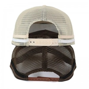 Класически персонализиран високо корона Австралия кънтри акрил 5 панел 3D бродирано лого странично 2 ивици камион шапки Мрежа кап...