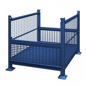 Метална телена мрежа с насипни контейнер с половин капка врати - сгъваем