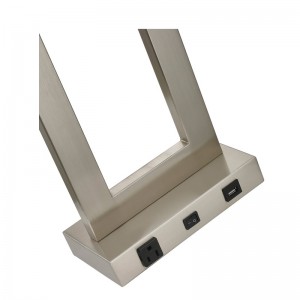 Gatsby One Light Haber Lamp с четка никел покритие, на/off рокер превключвател, удобен изход и USB порт