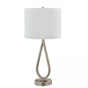 Настолна лампа за сън с антично сребърно покритие, настолна лампа с удобен изход и USB порт