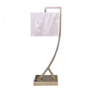 Антична сребърна финална настолна лампа с/off Rocker Switch, удобен изход и USB порт за зареждане в стаята