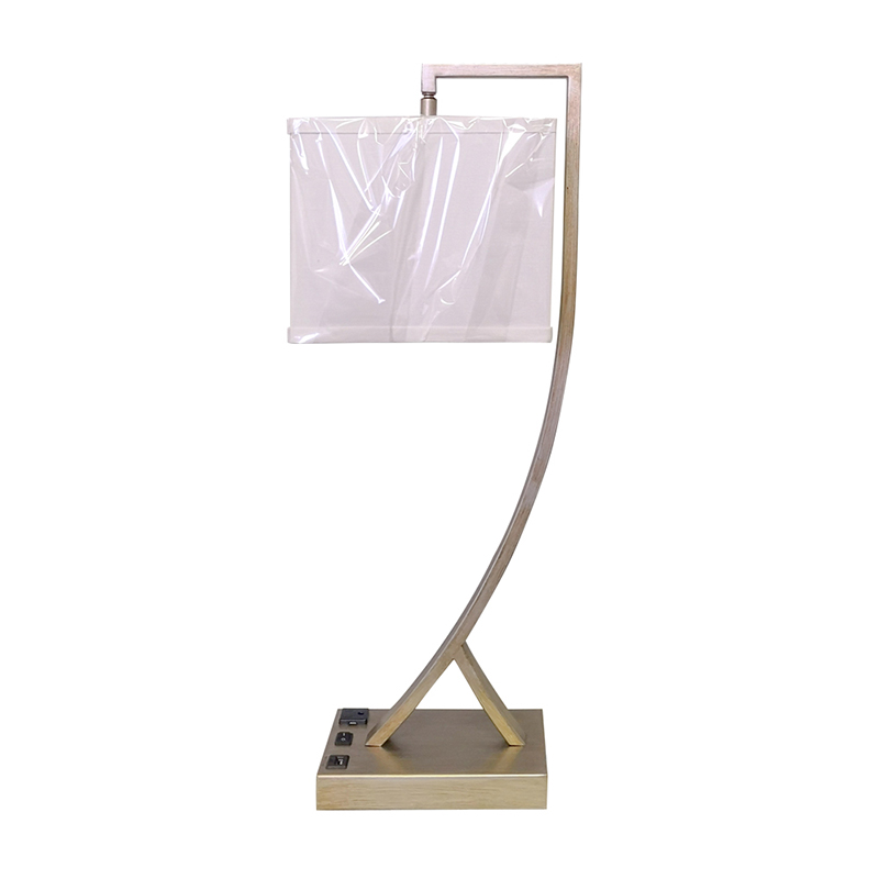 Антична сребърна финална настолна лампа с/off Rocker Switch, удобен изход и USB порт за зареждане в стаята