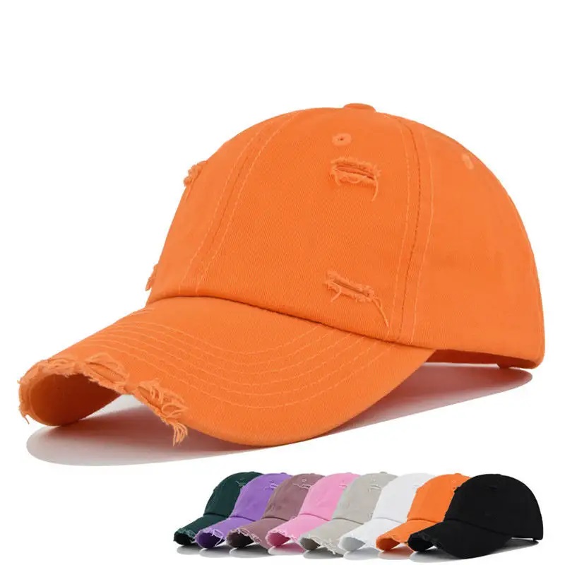 2023 Нов стил цветно персонализирано лого памук винтидж бейзболна шапка затруднена татко шапка