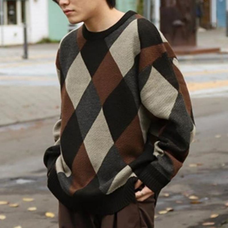 Основни мъжки кръгла врата Модна плетена продажба на пуловер за мъже