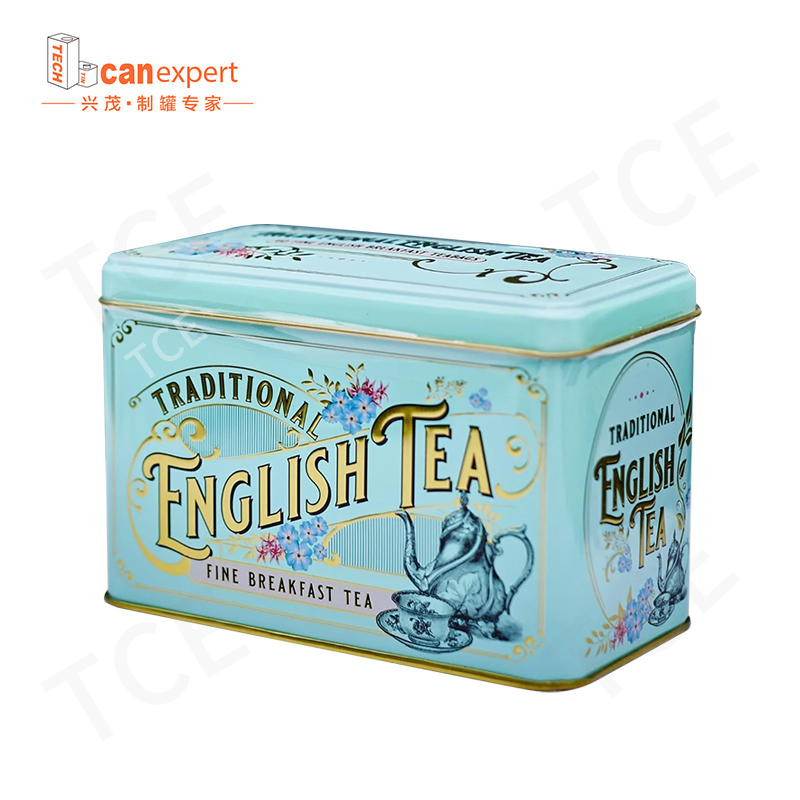 TCE- Нов дизайн квадратна чай калай може да се калае с висококачествен метален чай кутия
