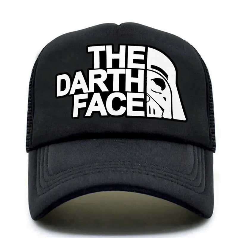 Darth Trucker Cap Star Cap Men Смешна лице шапка Бейзболни шапки Готино лятна мрежа Мреща шапка за мъже