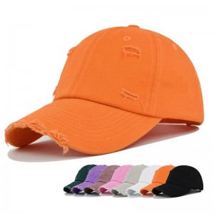 Търговии на едро Персонализирано лого празен обикновен евтин татко износен износен неструктуриран затруднени измити шапки за б...