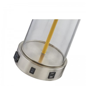 Home2 Hotel Glass Sable Lamp с/off Rocker Switch, удобен изход и USB порт за зареждане в хотелската стая