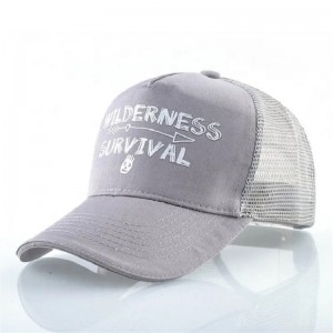 Персонализиран печат жълт памучен велур бродерия Структурирана 6 панелни мрежести капачки Бейзболна шапка шапка за камион