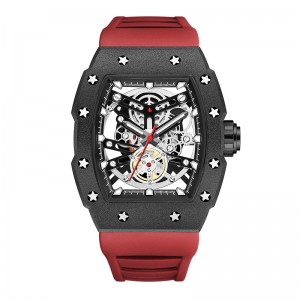 Baogela Top Brand Луксозни мъжки часовници Спорт от неръждаема стомана Tonneau Dial Военно спортен ръчен часовник Силиконов каишка Dropship 4149