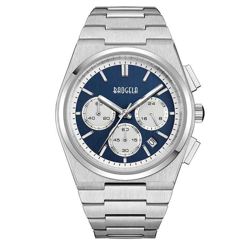 Baogela Top Brand Watches for Men Fashion Chronograph Sport Waterproof Quartz Watch 50tm Небрежен неръждаем часовник Reloj Hombre 22803