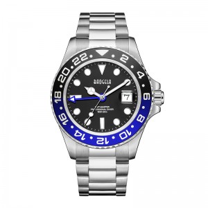 Baogela Нов син Blue Red Water Ghost Watch Men \\\\ \'S Watch 50 метра водоустойчива каишка от неръждаема стомана Swiss Movement Relogio Masculino 22807