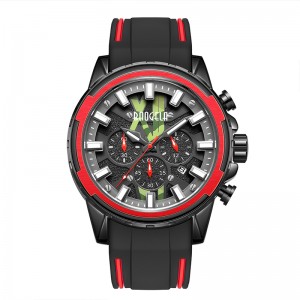 Baogela Нови часовници Мъжки неръждаема каучукова каишка Син часовник за човек луксозен водоустойчив хронограф за светещ ръчен час...