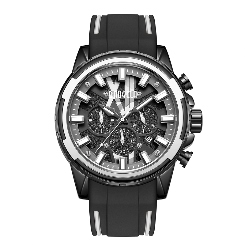 Baogela Нови часовници Мъжки неръждаема каучукова каишка Син часовник за човек луксозен водоустойчив хронограф за светещ ръчен часовник Relogio 22601