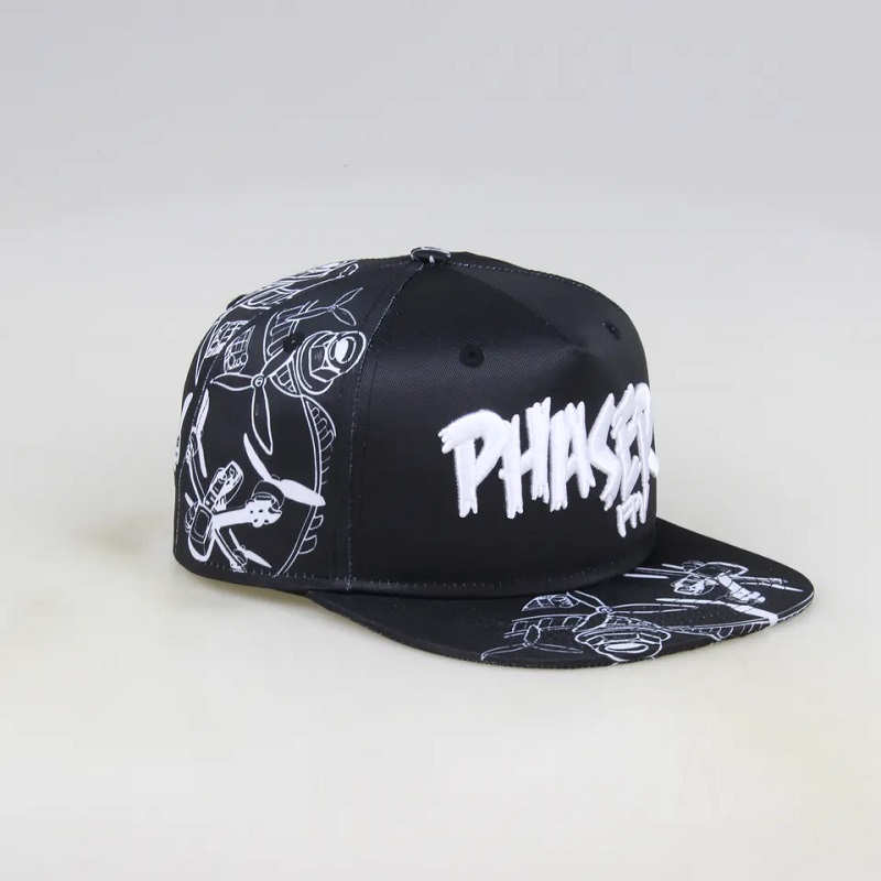 Модна модна мода Flat Brim Allover Sublimation Printed 5 панела Персонализирани капачки и шапки на Snapback