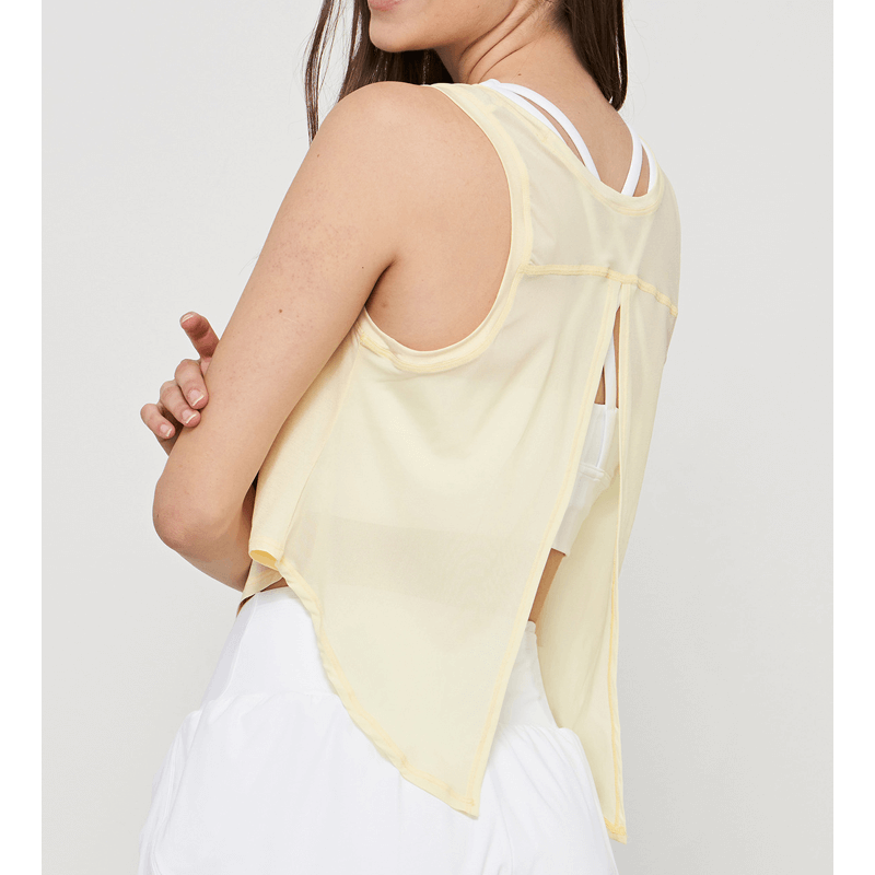 Разделяне на фина мрежа O Neck Yoga Vest