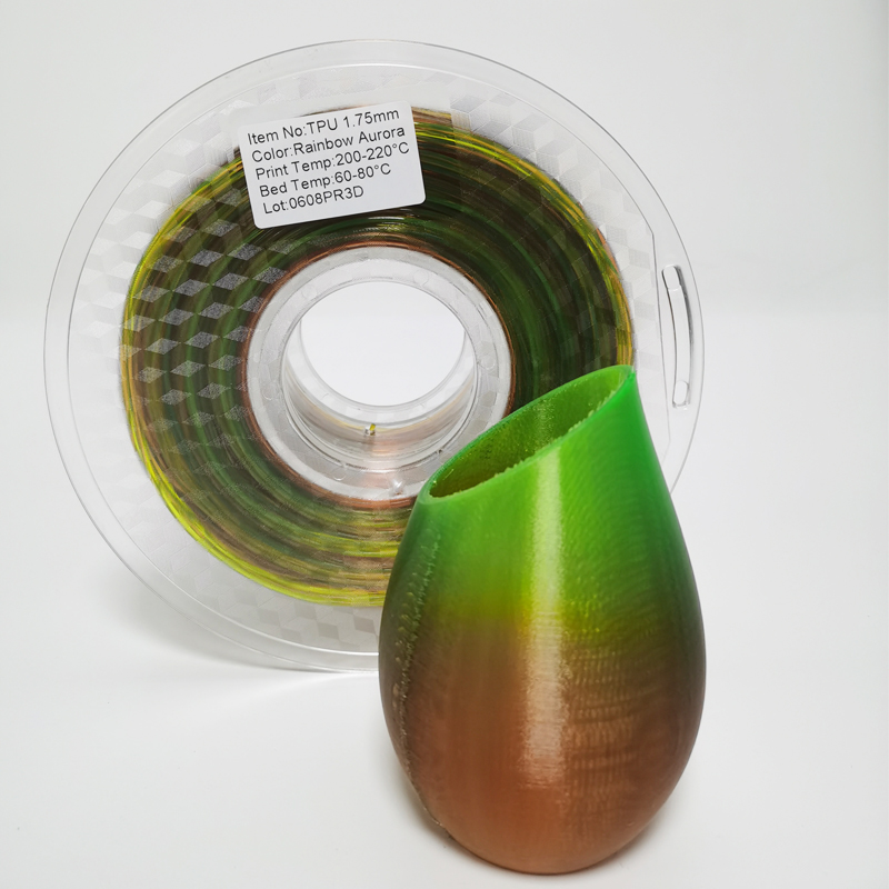 TPU Rainbow Filament 3D нишка мека гъвкава1,75mm FDM