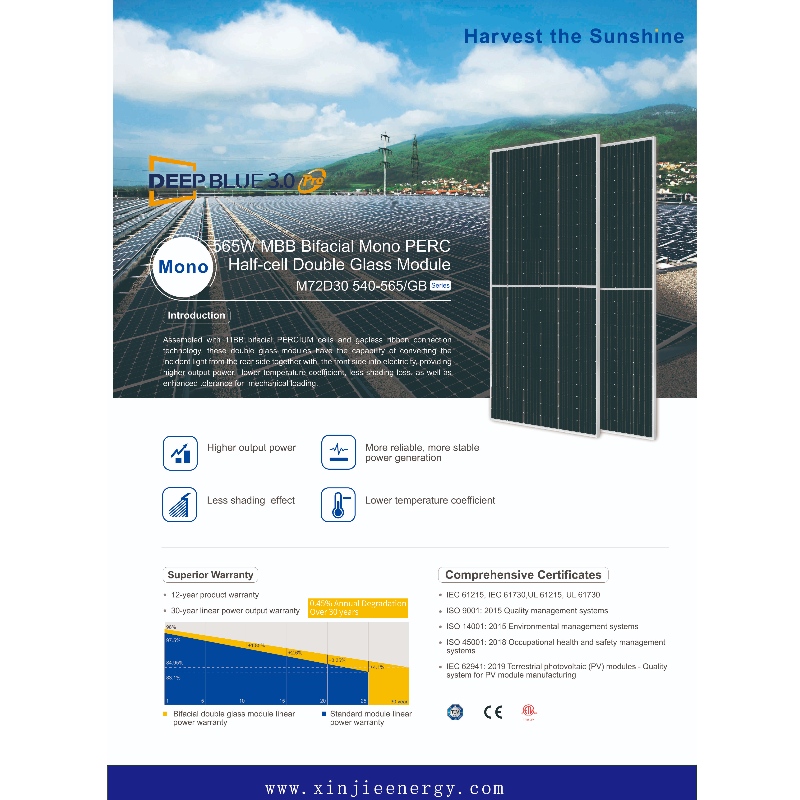 565 W M B B Photovoltaic Solar Energy Panel System Двойна страна онлайн продажба