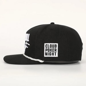 Персонализирана бродерия 5 панел черен памук ефективна спортна татко шапка мъже жени голф Горас въже бейзболна шапка