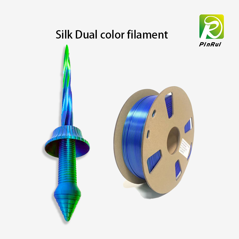 Два цвята в нишката с двоен цвят копринена нишка за 3D принтер гореща нишка Pinrui