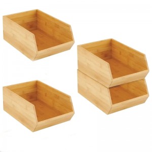 Бамбукова кутия за съхранение подрежда