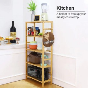 5-етажна регулируема шкаф за книги с висока водоустойчива багажник багажник багажник бамбук