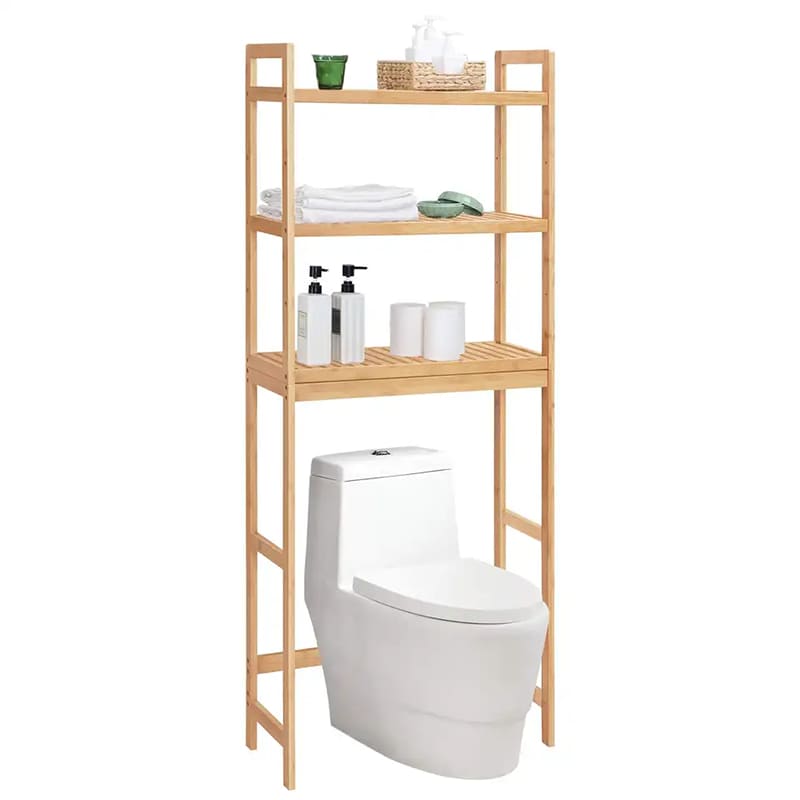 Персонализиран 3-степенна бамбукова шкаф за баня Организатор над рафта за тоалетна за съхранение
