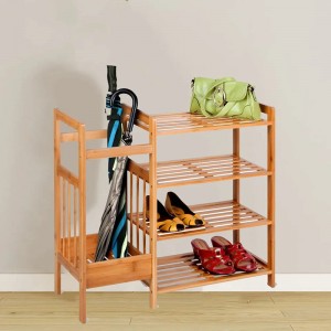 Четири слоя многофункционални вход за съхранение бамбук багажник