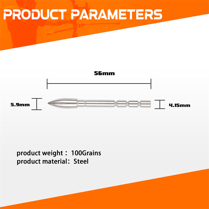 100 Grain Insert POUNDER точка за ID4.2mm въглеродни стрелки