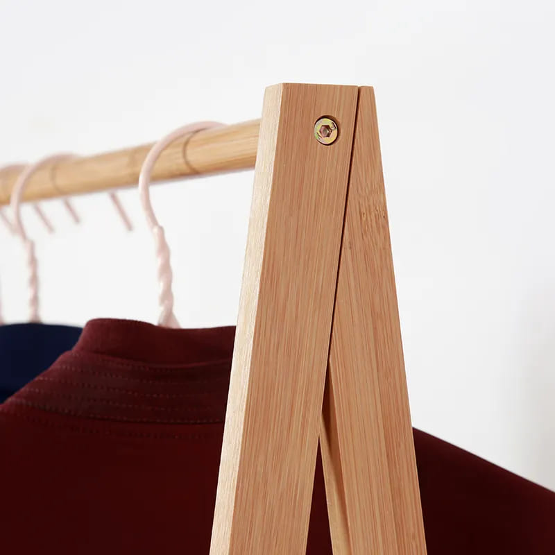 Нов дизайн бамбуков рафт за леене мебели за пране на дрехи за сушене на дрехи с пречка за съхранение
