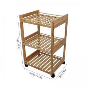 Три слоя търкалящи се многофункционално превозно средство преносима количка рамка за бамбук