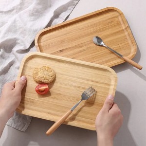 2 парчета услуга палета на едро, изработена по поръчка бамбукова тава за закуска (1)