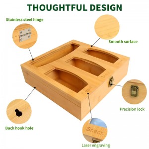 Бамбуково съхранение на чанта с цип