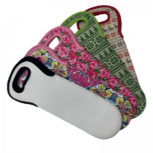 OEM промоционални продукти Персонализирани бяло неопренов чанта за вино за печат на сублимация