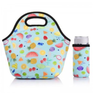 Цената на едро на едро Персонализиран обяд чанта Kids School Lunch Box Tote чанта изолирана неопрен термична храна за обяд охладител чанта з...