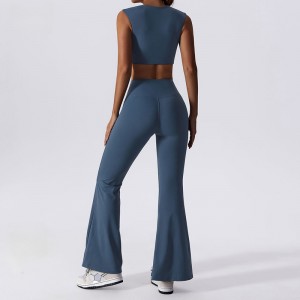 Твърда йога комплект Mujer Flare гамаши и сутиен комплект фитнес тренировка йога комплект жени йога костюм 2 парчета износване на фитн...