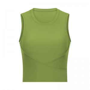SC10254 Vest Sportswear Workout Yoga Tank Top за жена оребрена подплатена йога резервоар отгоре сутиен