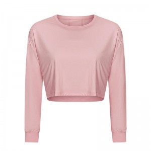 SC10265 дишаща йога реколта горна фитнес фитнес тесна тениска йога дълъг ръкав жени тениска за фитнес риза