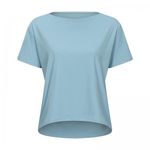 SC10266 Персонализиран лого йога риза изрезка тренировка пуловер йога риза с къс ръкав спортна йога тренировка свободна бърза суха ...