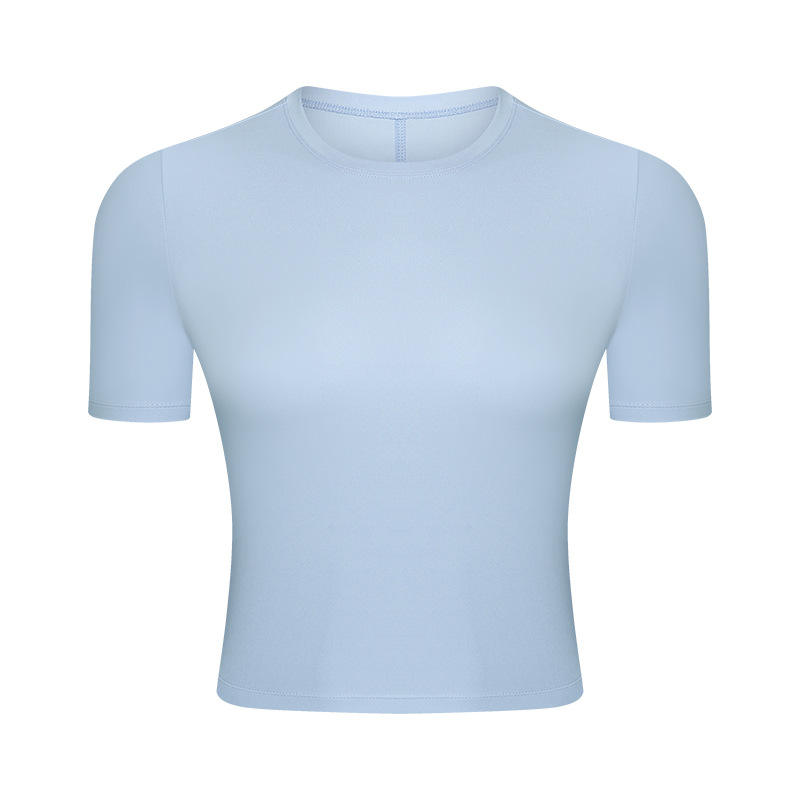 SC10267 Дишаща йога реколта горна фитнес тесен тениска с тениска с тънка сглобена тениска с къси ръкави с къс ръкав