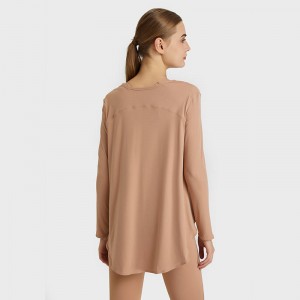 SC10272 Тениска разхлабена ежедневна фитнес йога с дълъг ръкав отгоре йога дълги ръкави жени тениска за фитнес риза