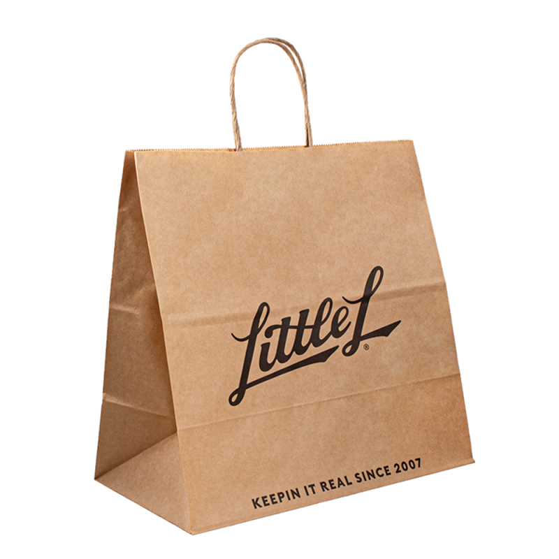 Персонализиран по поръчка луксозен занаят подарък кафява бяла опаковка Bolsa de Papel Печатна чанта за пазаруване Kraft Paper Packs със собствено лого