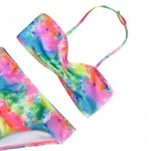 Деца \\\\ \'бански костюм с халтер шия и градиентен цвят