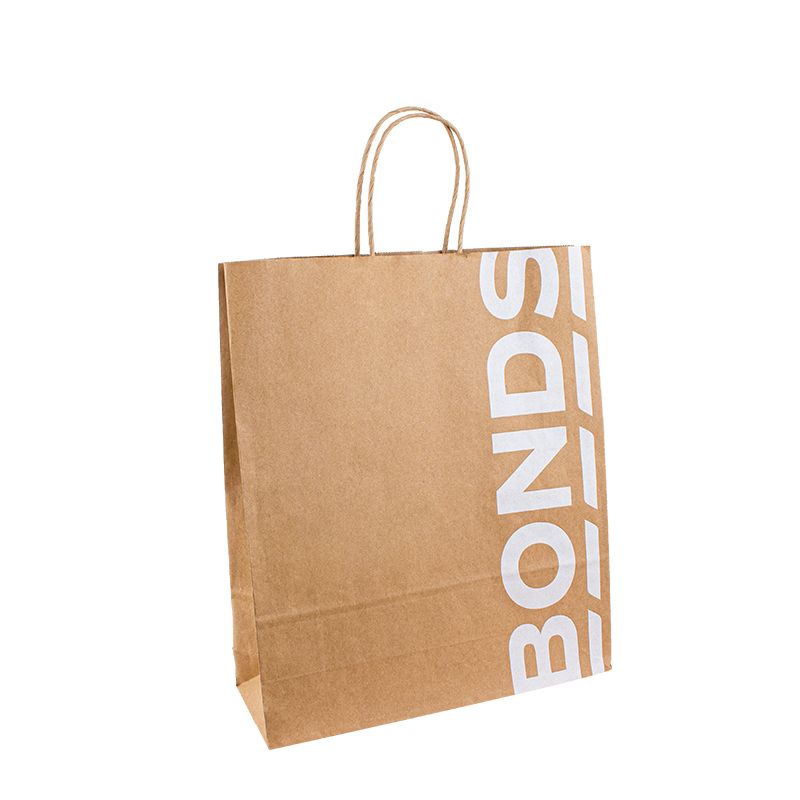 Хартиени торбички за подарък 25 кг дръжки Плоска дръжка хартиена торбичка със собствено лого
